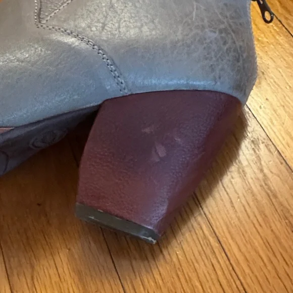 Kork-Ease Gray Leather Ankle Boots - Picture 6 of 8